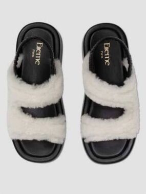 Elleme Shearling Slingback Sandals